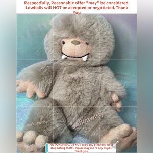 ORIGINAL OWNER BNWT Jellycat Bo Bigfoot GREAT BASKET STUFFER! AUTH SALES RECEIPT